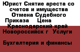 Юрист.Снятие ареста со счетов и имущества.Отмена Судебного Приказа. › Цена ­ 6 000 - Краснодарский край, Новороссийск г. Услуги » Бухгалтерия и финансы   